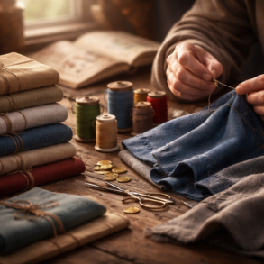 WoW Classic Tailoring Guide showing a tailor crafting cloth gear and bags in Azeroth