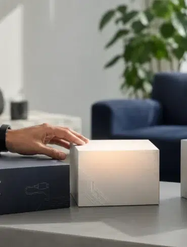 Best Online Retailers for Electronics in 2025 with shoppers comparing laptops, phones, headphones, and smart gadgets online