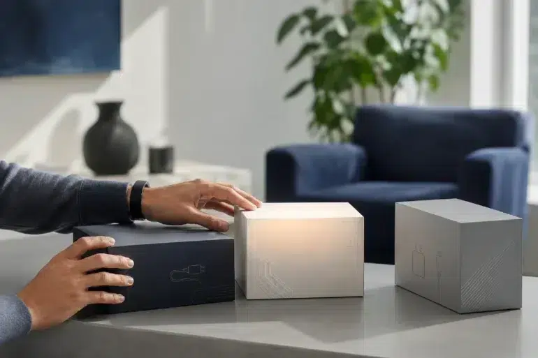 Best Online Retailers for Electronics in 2025 with shoppers comparing laptops, phones, headphones, and smart gadgets online