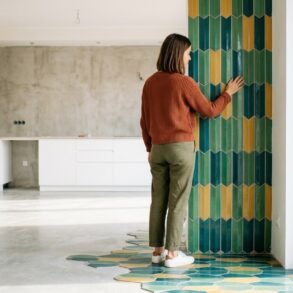 Stylish home interior with Color Tiles on floors and walls for a modern makeover