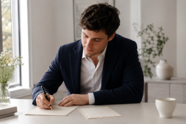 Fancy English Translator tool turning simple words into stylish English on a digital writing screen