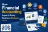 Financial accounting concepts with a laptop, calculator, and charts, showing how it influences business decisions. Intuitive and informative.