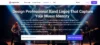 Website homepage with a live band performing on stage, colorful lights shining. Text overlay: 'Design Professional Band Logos That Capture Your Music Identity.' A logo creation interface is visible below.