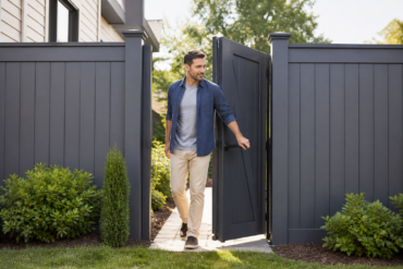 Gate in Panel installed in a modern backyard fence with secure access and clean outdoor design