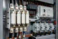High Rupturing Capacity fuse installed in an electrical control panel for circuit protection