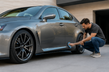 Lexus ISF 2007 OEM Side Fenders and Skirts Package Kit installed on a clean factory-style performance sedan exterior