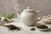 One Teapot on a cozy kitchen table with tea cups and warm natural light