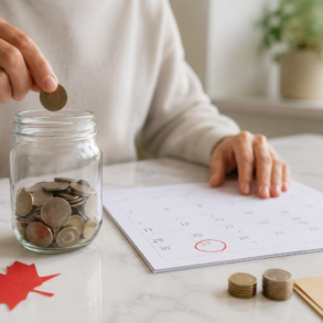 Canadian taxpayer reviewing calendar and savings documents before the RRSP Contribution Deadline for 2026 tax planning