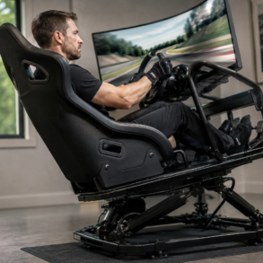 Sigma Integrale DK2 Motion System installed on a professional sim racing cockpit for realistic motion feedback