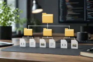 Soutaipasu coding concept showing organized website folders, relative paths, images, CSS files, and JavaScript files connected in a clean structure