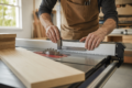 Table Saw setup in a clean woodworking workshop for accurate wood cutting