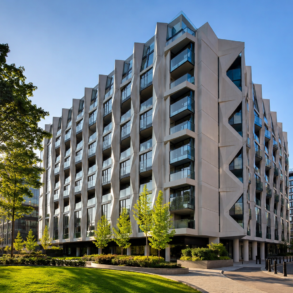 The Nova Building modern residential property in Victoria London with luxury urban architecture