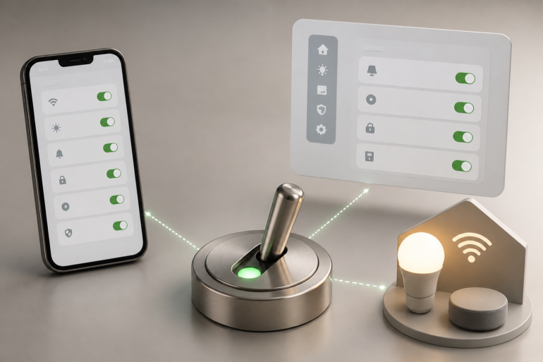 Toggle Button interface example on a smartphone app settings screen