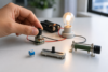 Variable Resistor used in an electronic circuit with tools and components