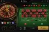 A digital roulette table with a spinning wheel, numbered layout, and betting chips. Recent results show numbers 14, 31, 9, 22, 18. The balance is €1,250, with "Spin" button highlighted.