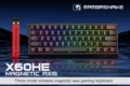 Mambasnake X60HE three mode wireless magnetic axis gaming keyboard with RGB lighting.
