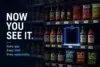 Supermarket shelf with a highlighted empty spot among sauces and snacks, emphasizing gaps as opportunities for product placement.