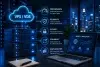 Servers labeled “VPS / VDS” connect to listed benefits—performance, reliability, security, scalability, and cost-effectiveness—beside a laptop screen.
