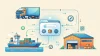 Icons of a truck, warehouse, and cargo ship representing logistics business categories